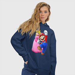 Толстовка оверсайз женская Mario Princess, цвет: тёмно-синий — фото 2