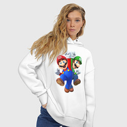 Толстовка оверсайз женская Mario Bros, цвет: белый — фото 2