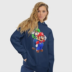 Толстовка оверсайз женская Mario Bros, цвет: тёмно-синий — фото 2