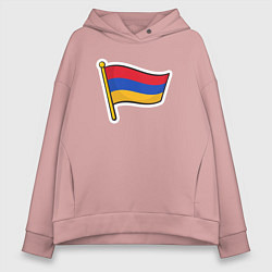 Толстовка оверсайз женская Флаг Армении, цвет: пыльно-розовый