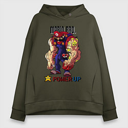 Толстовка оверсайз женская Big Mario, цвет: хаки