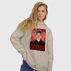 Толстовка оверсайз женская Dexter Декстер постер, цвет: миндальный — фото 2