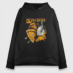 Толстовка оверсайз женская Pizza Cutter Terror, цвет: черный