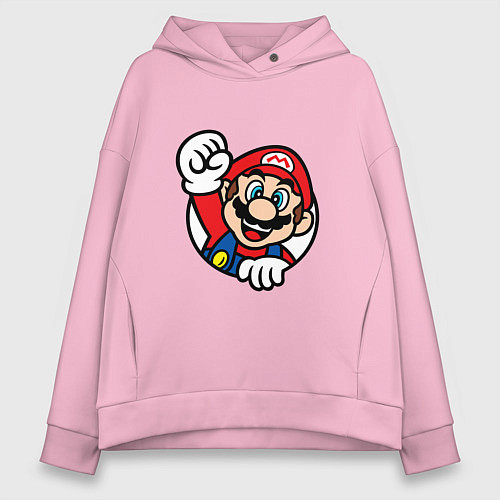 Женское худи оверсайз MarioFace / Светло-розовый – фото 1