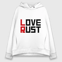 Толстовка оверсайз женская Love Rust, цвет: белый