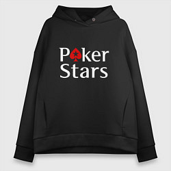 Толстовка оверсайз женская PokerStars логотип, цвет: черный