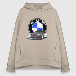 Толстовка оверсайз женская БМВ Е92 BMW E92, цвет: миндальный