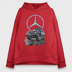 Толстовка оверсайз женская Гелик - лучше всех!, цвет: красный