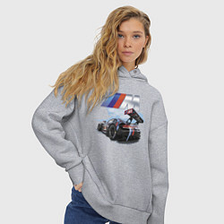 Толстовка оверсайз женская BMW M POWER Motorsport Racing Team, цвет: меланж — фото 2