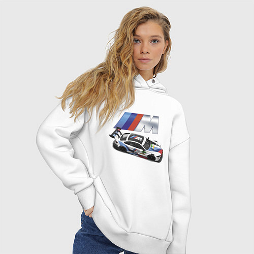 Женское худи оверсайз BMW Great Racing Team / Белый – фото 3