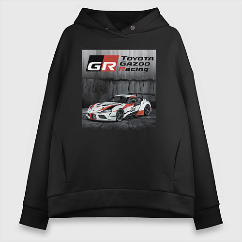 Женское худи оверсайз Toyota Gazoo Racing Team / Черный – фото 1