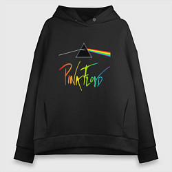 Толстовка оверсайз женская PINK FLOYD COLOR LOGO, цвет: черный