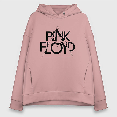 Женское худи оверсайз PINK FLOYD LOGO ПИНК ФЛОЙД / Пыльно-розовый – фото 1