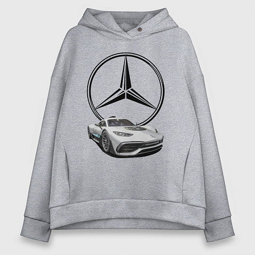 Женское худи оверсайз Mercedes - команда победителей! / Меланж – фото 1