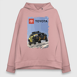 Толстовка оверсайз женская Toyota Racing Team, desert competition, цвет: пыльно-розовый