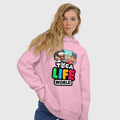 Женское худи оверсайз TOCA LIFE WORLD ТОКА ЛАЙФ ВОРЛД ПЕРСОНАЖИ / Светло-розовый – фото 3