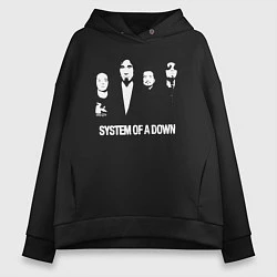 Толстовка оверсайз женская Состав группы System of a Down, цвет: черный