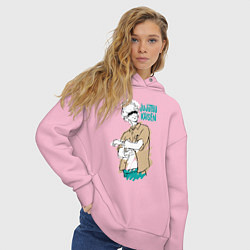 Толстовка оверсайз женская Учитель Годжо из Магической Битвы, цвет: светло-розовый — фото 2