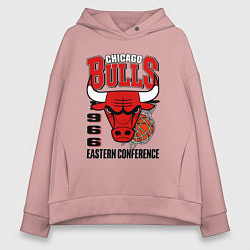 Толстовка оверсайз женская Chicago Bulls NBA, цвет: пыльно-розовый