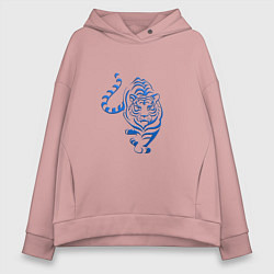 Толстовка оверсайз женская Символ года тигр 2022, цвет: пыльно-розовый