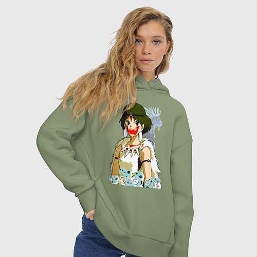 Женское худи оверсайз Angry princess / Авокадо – фото 3