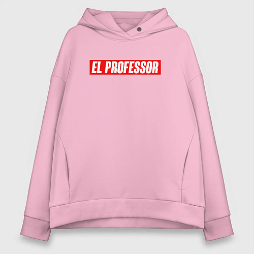 Женское худи оверсайз EL PROFESSOR БУМАЖНЫЙ ДОМ / Светло-розовый – фото 1