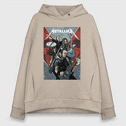 Толстовка оверсайз женская Metallica - cool dudes!, цвет: миндальный