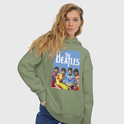 Толстовка оверсайз женская The Beatles - world legend!, цвет: авокадо — фото 2