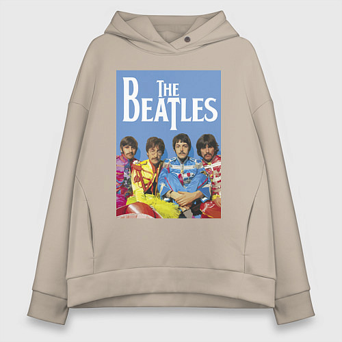 Женское худи оверсайз The Beatles - world legend! / Миндальный – фото 1