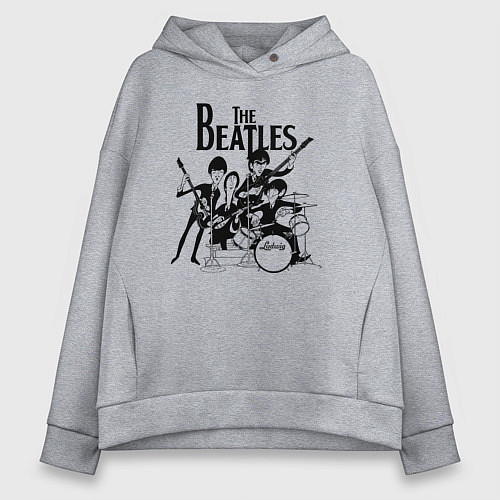 Женское худи оверсайз Крутая Ливерпульская четвёрка! / Меланж – фото 1