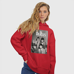 Толстовка оверсайз женская Легендарные музыканты, цвет: красный — фото 2