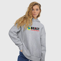 Толстовка оверсайз женская Mr Beast Philanthropy, цвет: меланж — фото 2