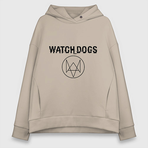 Женское худи оверсайз Watch Dogs / Миндальный – фото 1