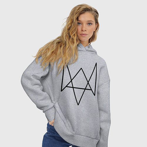 Женское худи оверсайз Watch Dogs / Меланж – фото 3