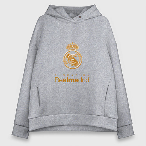 Женское худи оверсайз Real Madrid Logo / Меланж – фото 1