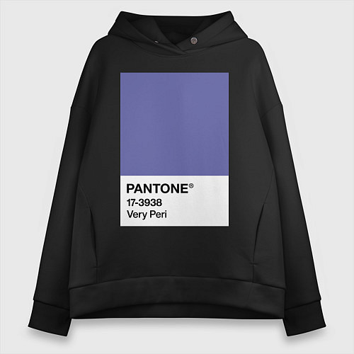 Женское худи оверсайз Цвет Pantone 2022 года - Very Peri / Черный – фото 1