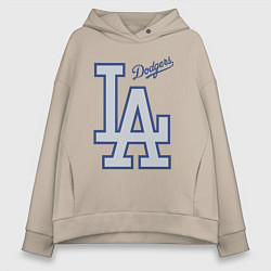 Толстовка оверсайз женская Los Angeles Dodgers - baseball team, цвет: миндальный