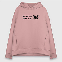 Толстовка оверсайз женская Black Logo State of Decay, цвет: пыльно-розовый