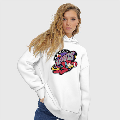 Женское худи оверсайз Akron Aeros - baseball team / Белый – фото 3