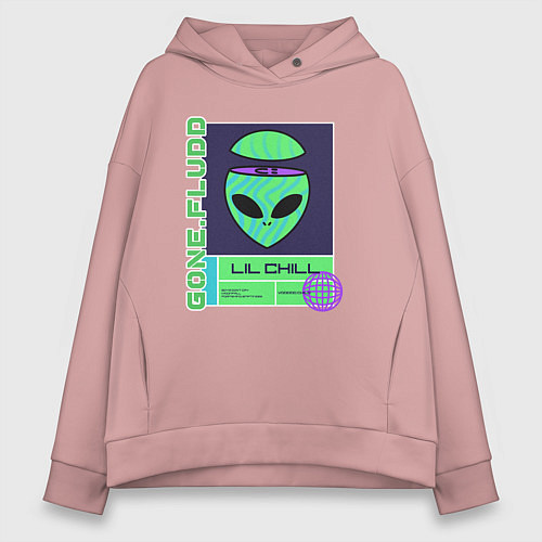 Женское худи оверсайз GONE FLUDD UFO / Пыльно-розовый – фото 1