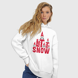 Толстовка оверсайз женская Let it snow - пусть идет снег, цвет: белый — фото 2
