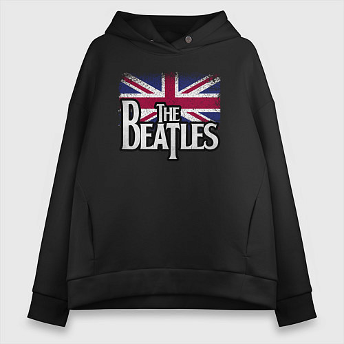 Женское худи оверсайз The Beatles Great Britain Битлз / Черный – фото 1