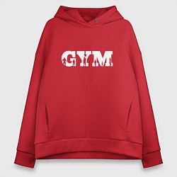 Толстовка оверсайз женская GYM- образ жизни, цвет: красный