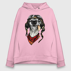 Толстовка оверсайз женская Biker dog, цвет: светло-розовый