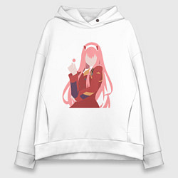 Толстовка оверсайз женская Zero Two 03 Darling, цвет: белый