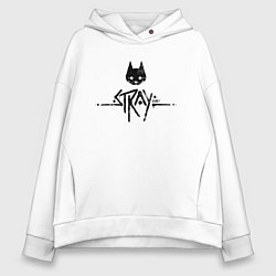 Толстовка оверсайз женская Logo Stray game, цвет: белый