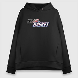 Толстовка оверсайз женская KUROKO BASKETBALL LOGO, КУРОКО, цвет: черный