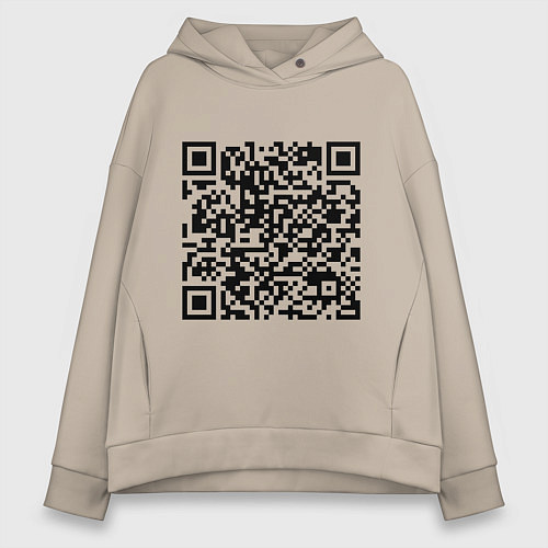 Женское худи оверсайз QR-код Скала Джонсон / Миндальный – фото 1