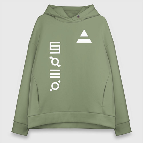 Женское худи оверсайз 30 секунд до марса лого / Авокадо – фото 1