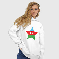 Толстовка оверсайз женская Azerbaijan Star, цвет: белый — фото 2